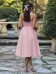 Robe midi trapèze à bretelles