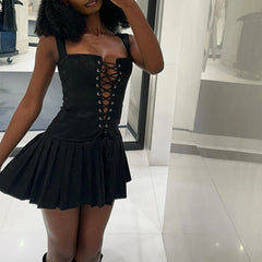 Robe moulante sexy sans manches style vintage Y2K