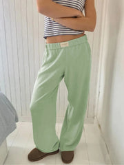 Pantalon droit en coton avec poches