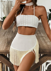 Ensemble deux pièces cardigan en maille et pantalon taille haute