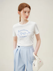 T-shirt noir slim imprimé nœud papillon