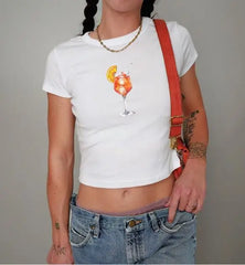 T-shirt court slim fit à imprimé crevettes