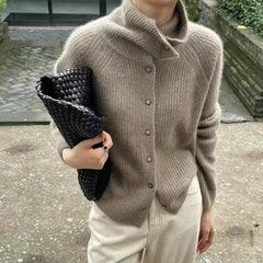 Gilet à col roulé en grosse maille de laine
