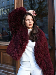 Manteau d'hiver oversize en fausse fourrure de renard