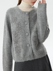 Cardigan coréen en grosse maille style automne