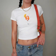 T-shirt court slim fit à imprimé crevettes