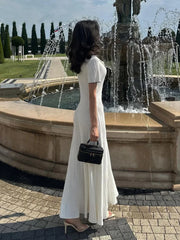 Robe maxi décontractée en maille côtelée cintrée