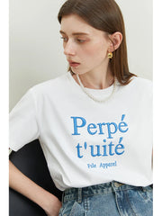 T-shirt ample à broderie de lettres tendance