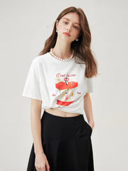 T-shirt décontracté imprimé pour les trajets domicile-travail