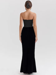 Robe longue moulante bustier sans manches pour soirée