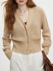 Gilet en maille à col V et manches longues