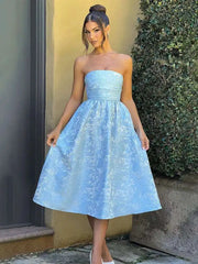 Robe midi trapèze à ceinture jacquard