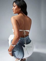 Robe de vacances bustier sans manches à taille haute