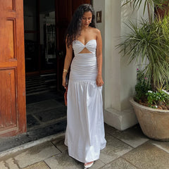 Robe de bal bustier ajourée pour vacances à la plage