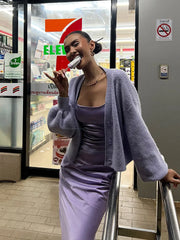 Robe de soirée sans manches à plis carrés en satin