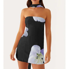 Robe de vacances moulante sans bretelles à fleurs