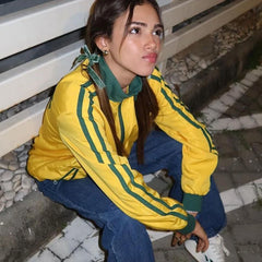 Coupe-vent jaune vintage oversize