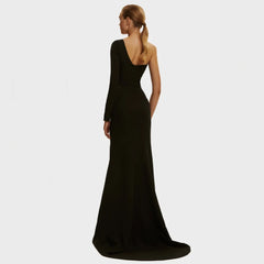 Robe de bal sirène simple à une épaule avec application