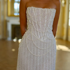 Robe de vacances mini bustier à perles