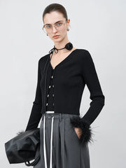 Gilet élégant à manches autruche