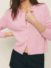 Gilet en maille à manches longues et boutons unis