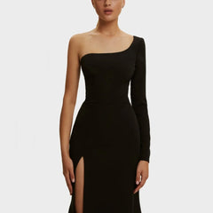 Robe de bal sirène simple à une épaule avec application