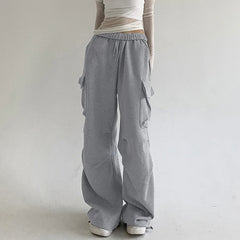 Pantalon cargo à cordon de serrage uni