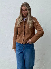 Manteau marron à simple boutonnage cintré