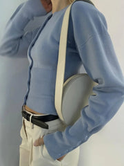 Gilet en maille côtelée à patchwork, coupe ajustée