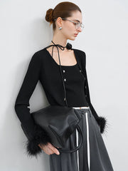 Gilet élégant à manches autruche