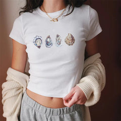 T-shirt court slim fit à imprimé crevettes