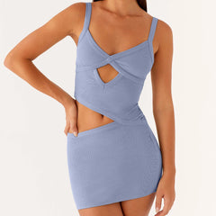 Robe moulante sexy à découpes style années 2000