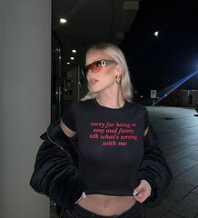 T-shirt court vintage à lettres High Street