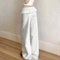 Pantalon droit ample à plis