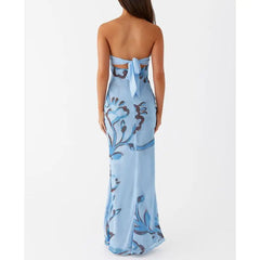Robe de vacances bustier à nœud ajouré