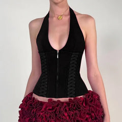 Corset court rouge Gyaru