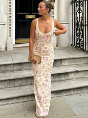 Robe de vacances imprimée dos nu fendue