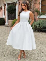 Robe midi plissée portefeuille trapèze