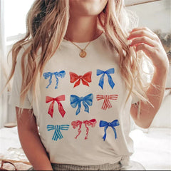 T-shirt style coquette à imprimé nœud