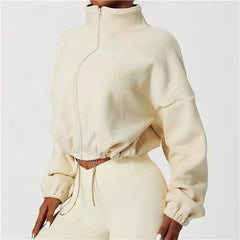 Manteau patchwork à fronces et fermeture éclair