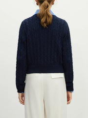 Cardigan en maille à col rond ajouré pour le bureau