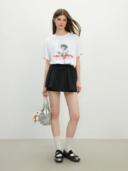 T-shirt rafraîchissant en Tencel à imprimé rose