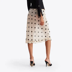 Jupe élégante en tulle transparent à pois