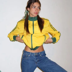 Coupe-vent jaune vintage oversize