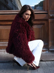 Manteau d'hiver oversize en fausse fourrure de renard