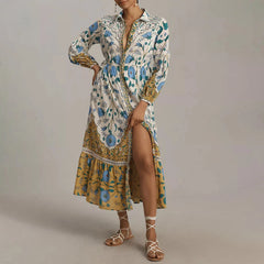 Chemise fleurie vintage ample robe de vacances