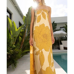Robe de vacances bustier moulante à fleurs