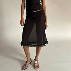 Jupe élégante en tulle transparent à pois