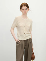 Gilet de vacances en lin tricoté au crochet