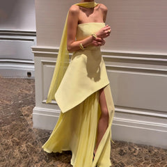 Robe longue transparente fendue dos nu en maille